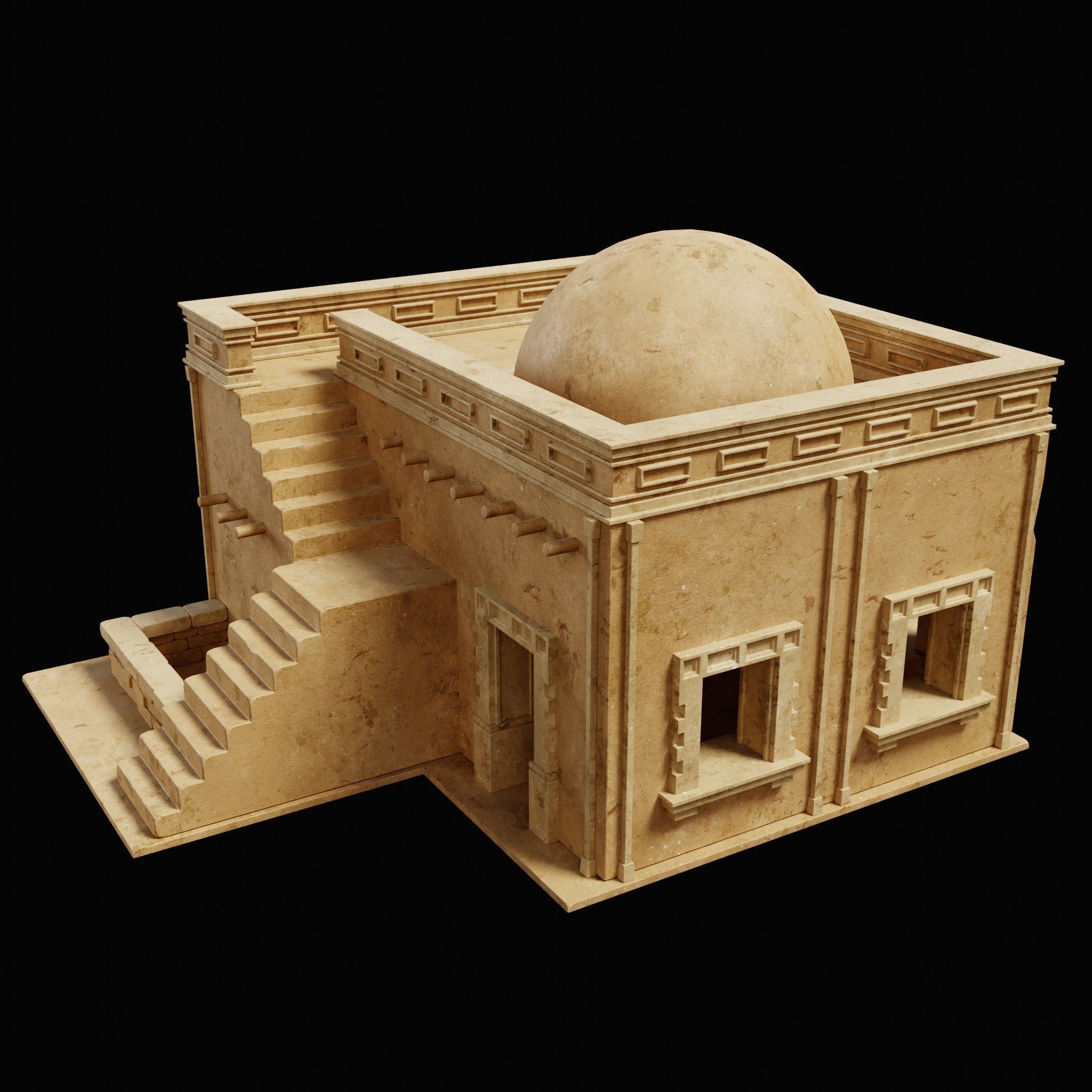 EGYPTIAN ARAB DESERT HOUSE HUT CLAY COTTAGE SHELTER COLLECTION Low-poly 3D model_44