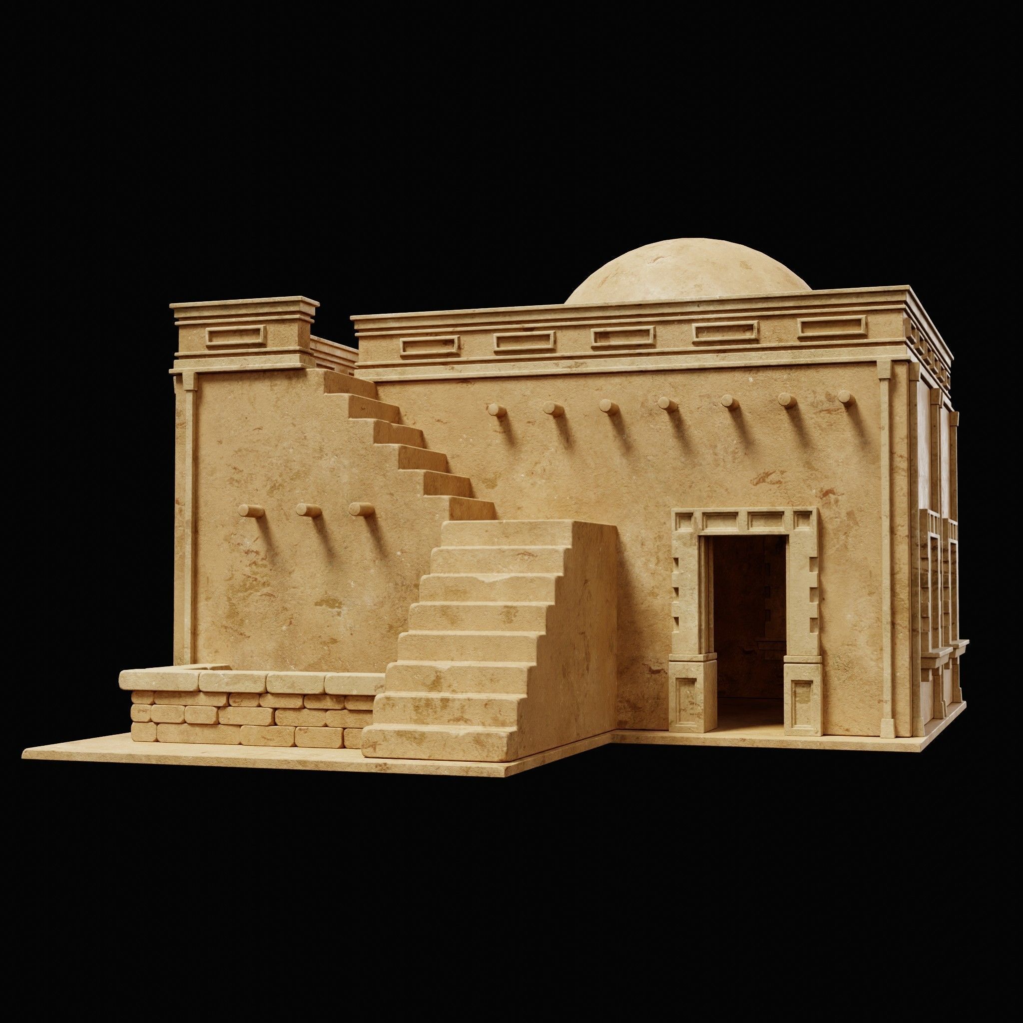 EGYPTIAN ARAB DESERT HOUSE HUT CLAY COTTAGE SHELTER COLLECTION Low-poly 3D model_42