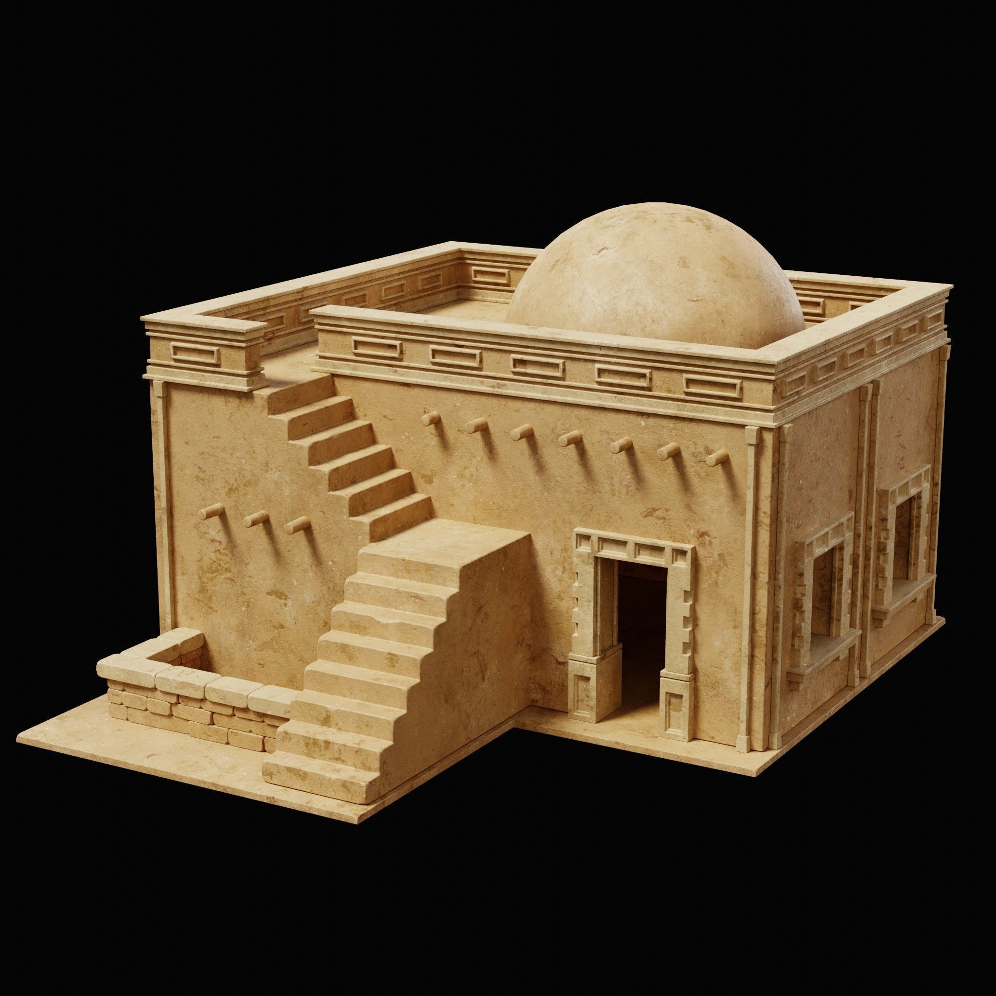 EGYPTIAN ARAB DESERT HOUSE HUT CLAY COTTAGE SHELTER COLLECTION Low-poly 3D model_43