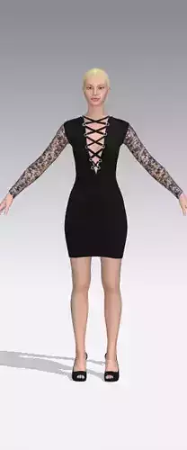 Dress black cross strap  Low-poly 3D model