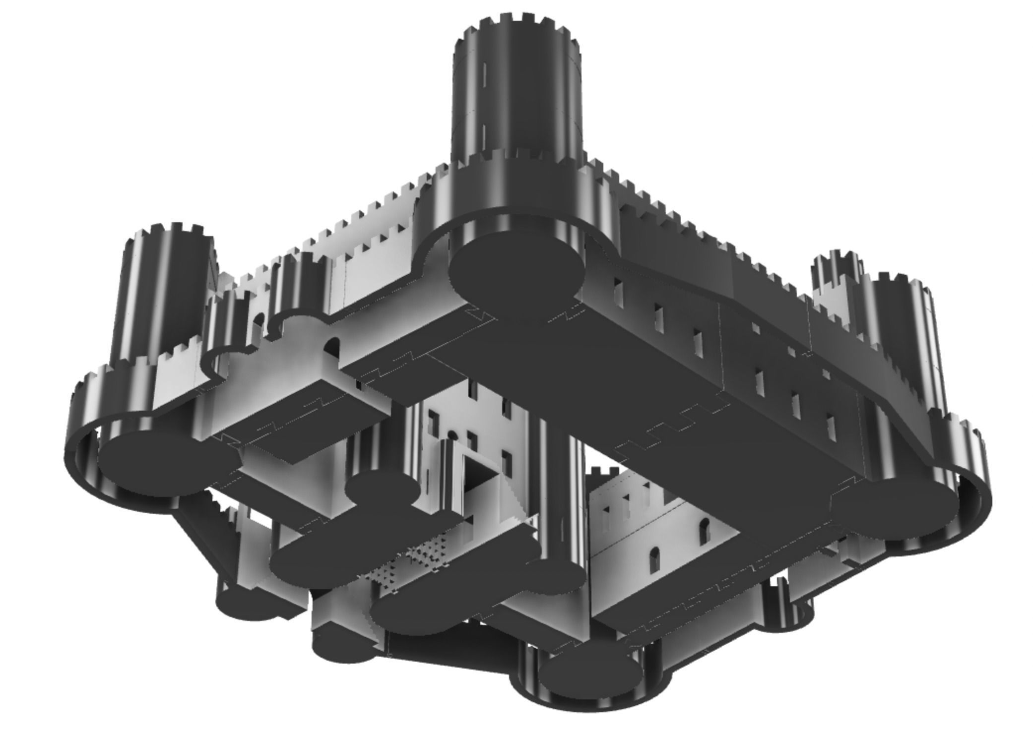Harlech Castle 3D print model_21