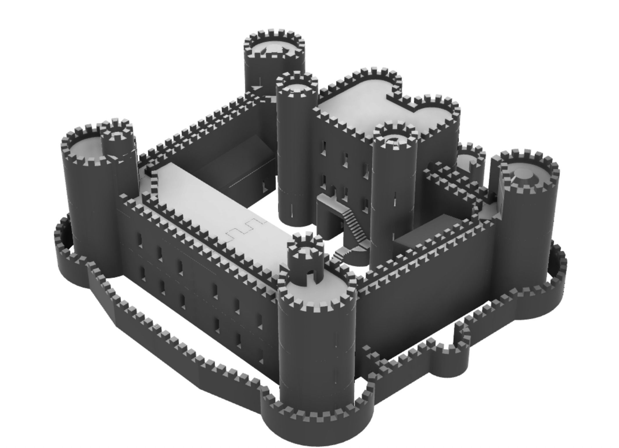 Harlech Castle 3D print model_14