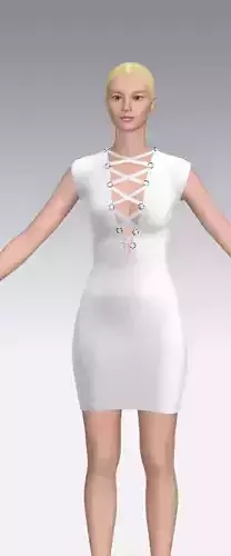 Dress white off shoulder  strap cross detail