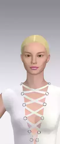 blouse white off shoulder  strap cross detail