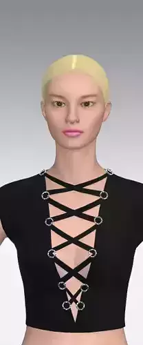 blouse black off shoulder  strap cross detail