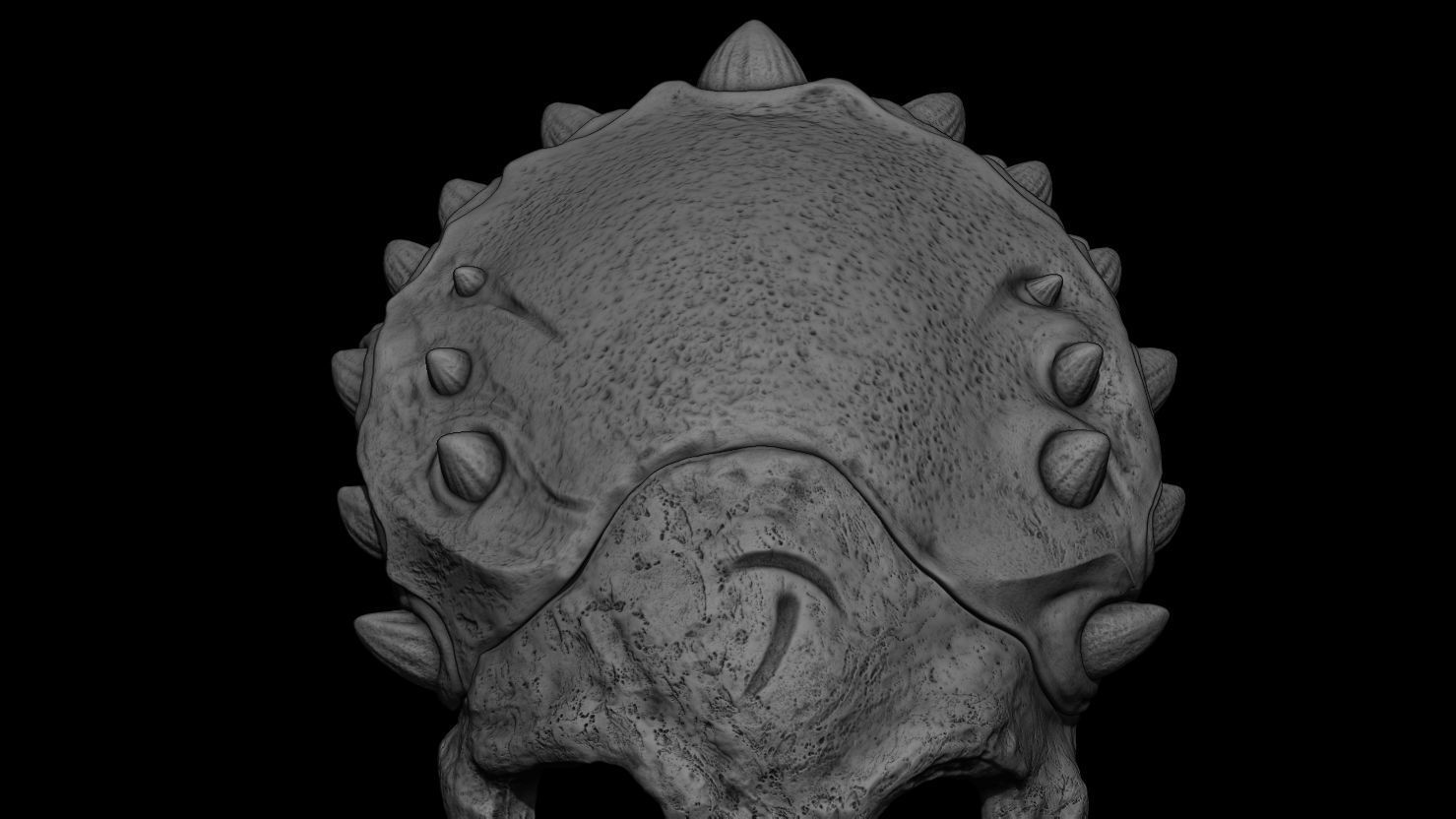 3D PRINTABLE SHAMAN PREDATOR BIOMASK AND CEREMONIAL DAGGER 3D print model_11