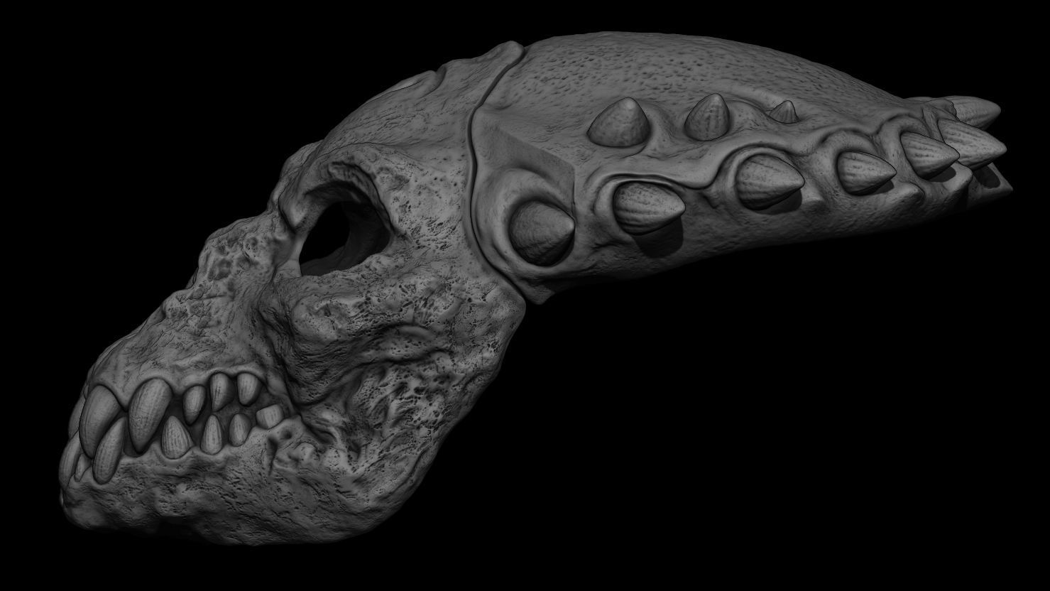 3D PRINTABLE SHAMAN PREDATOR BIOMASK AND CEREMONIAL DAGGER 3D print model_19