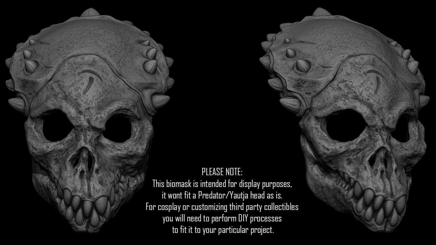 3D PRINTABLE SHAMAN PREDATOR BIOMASK AND CEREMONIAL DAGGER 3D print model_5