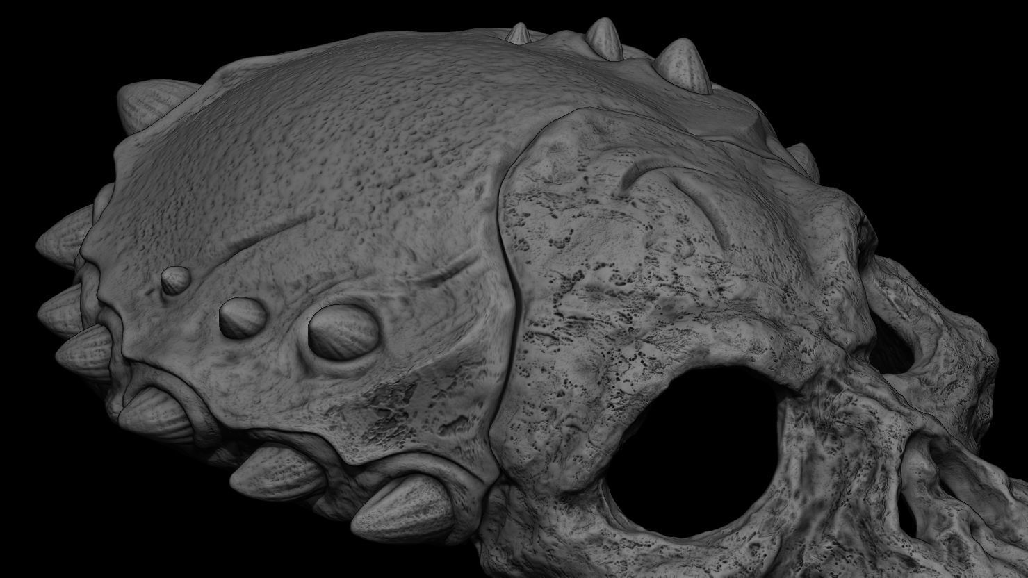 3D PRINTABLE SHAMAN PREDATOR BIOMASK AND CEREMONIAL DAGGER 3D print model_15