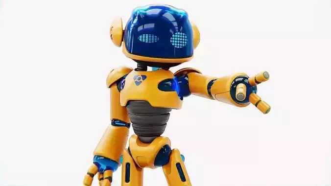 UTILITY BOT MONICA RIGGED 3D model UTILITY BOT MONICA RIGGED 3D model