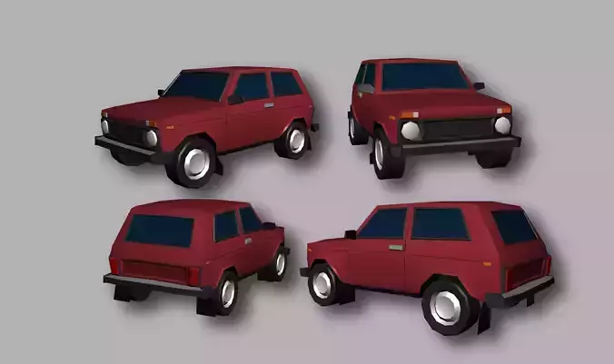 Lada Niva Hypercasual Low-poly 3D model