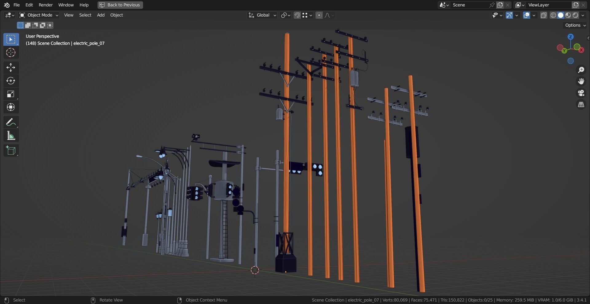 Street Electric Assets Low-poly 3D model_16