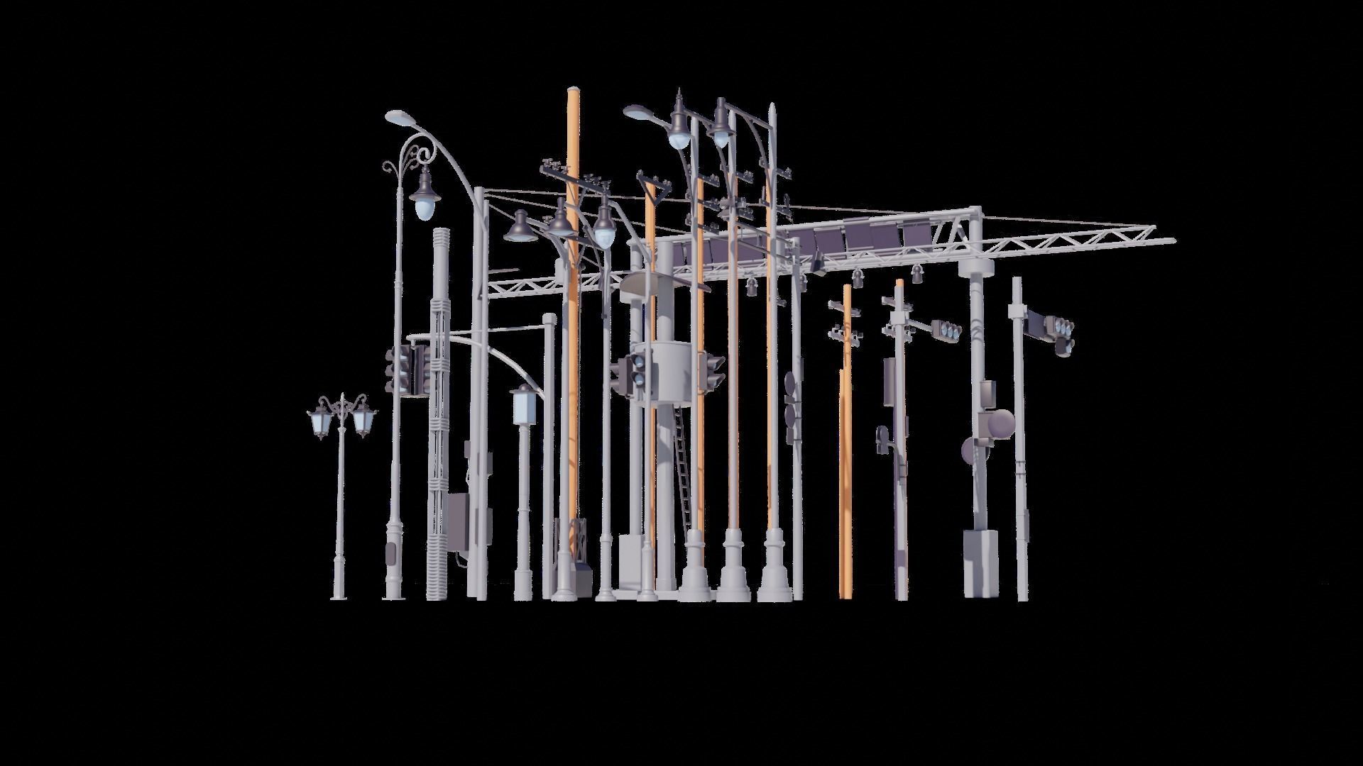 Street Electric Assets Low-poly 3D model_7