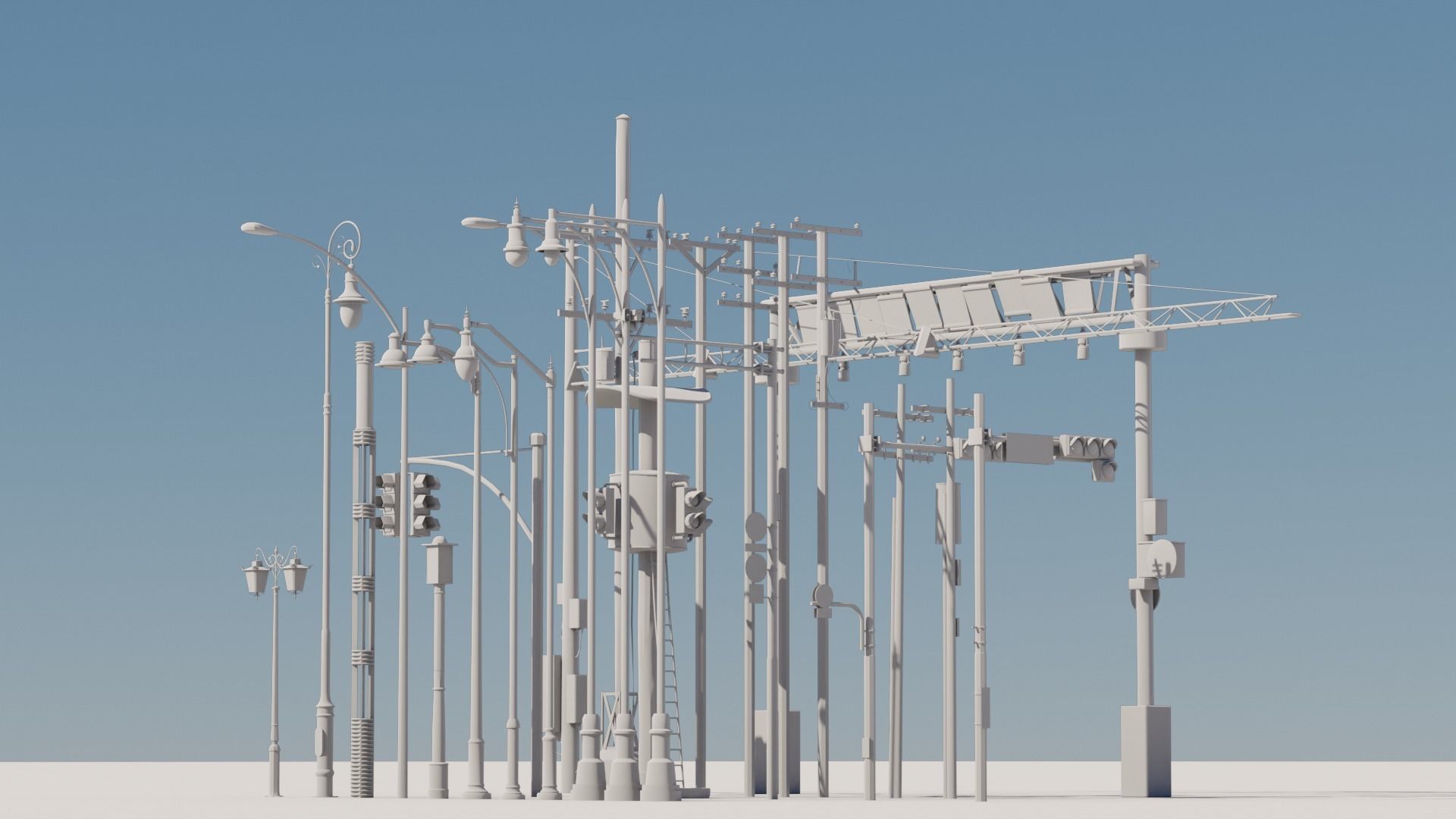 Street Electric Assets Low-poly 3D model_1