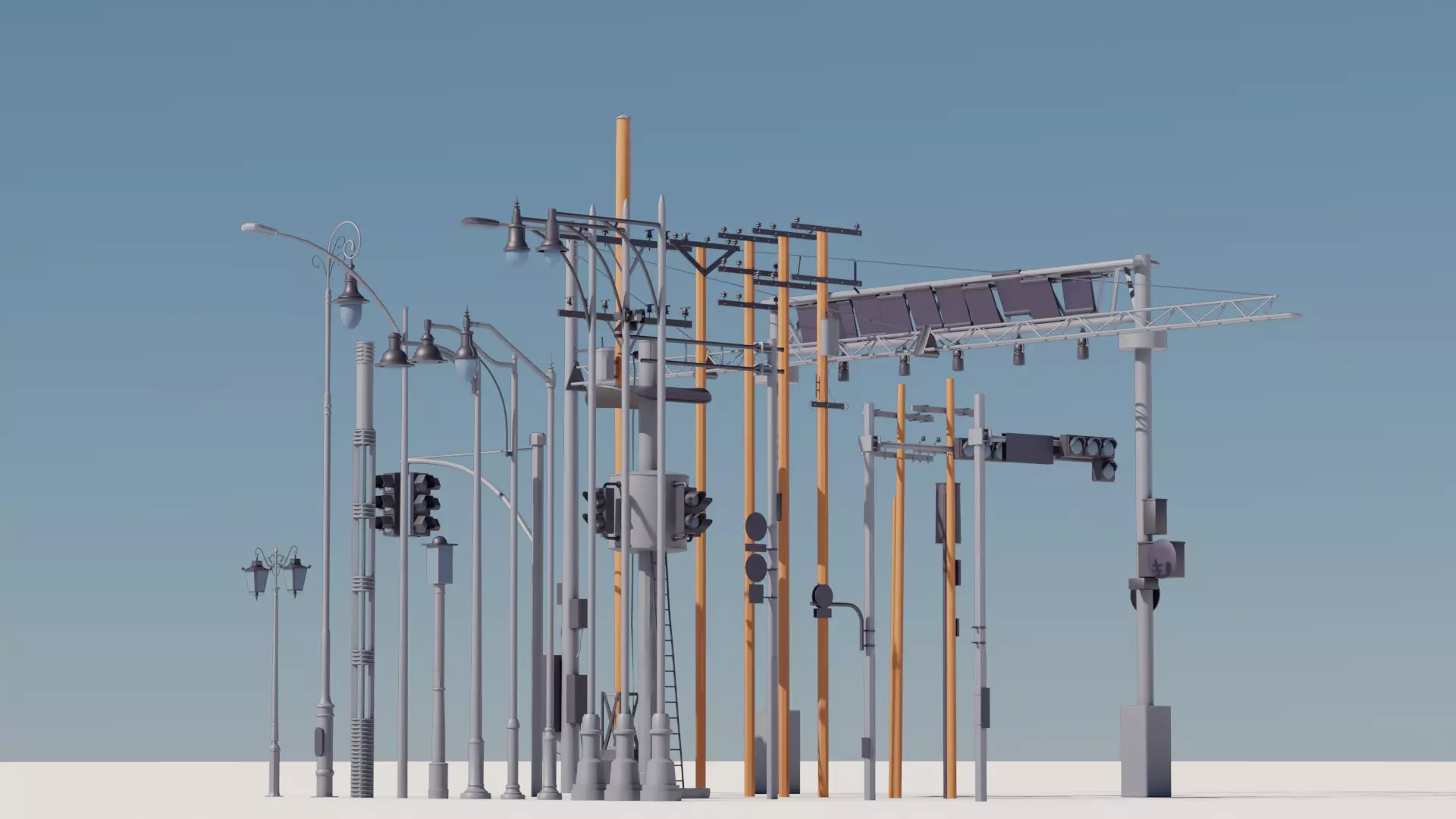Street Electric Assets Low-poly 3D model_0