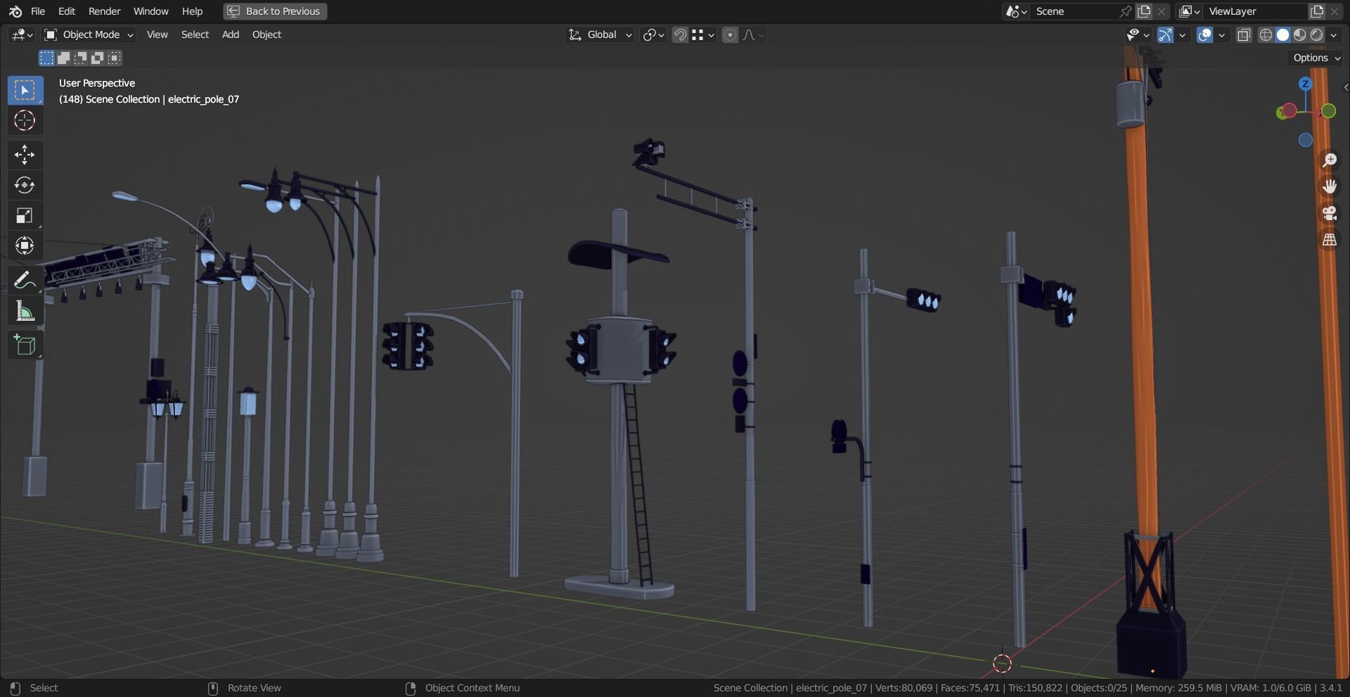 Street Electric Assets Low-poly 3D model_17