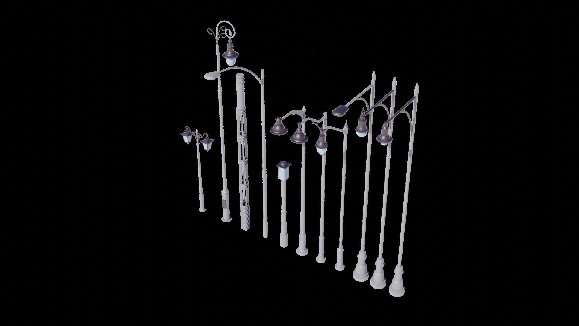 Street Electric Assets Low-poly 3D model_3