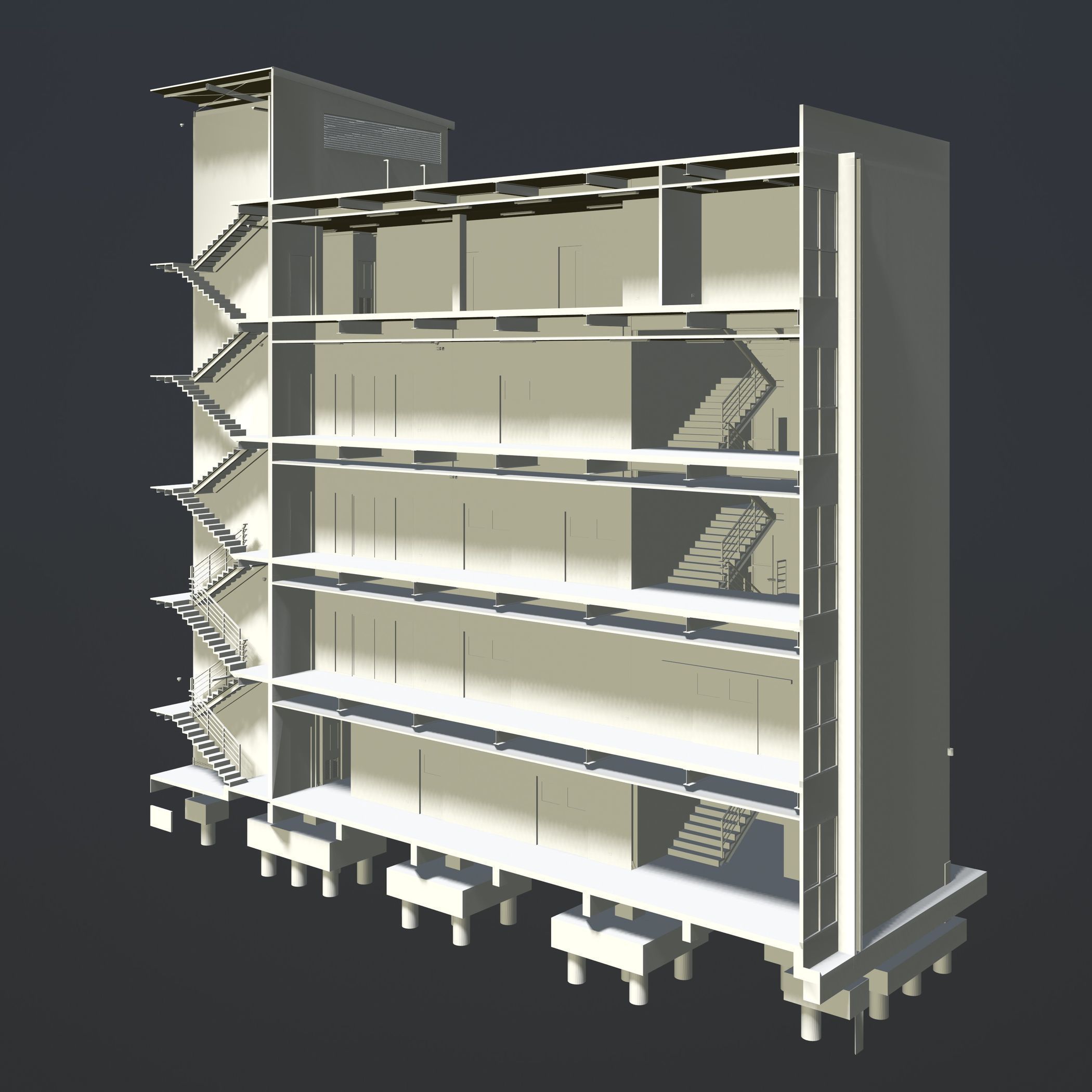 Building in section cut 3D model_1