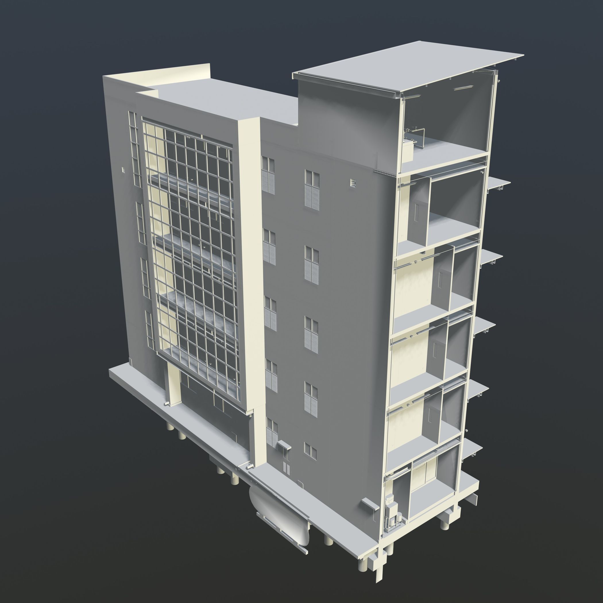 Building in section cut 3D model_3