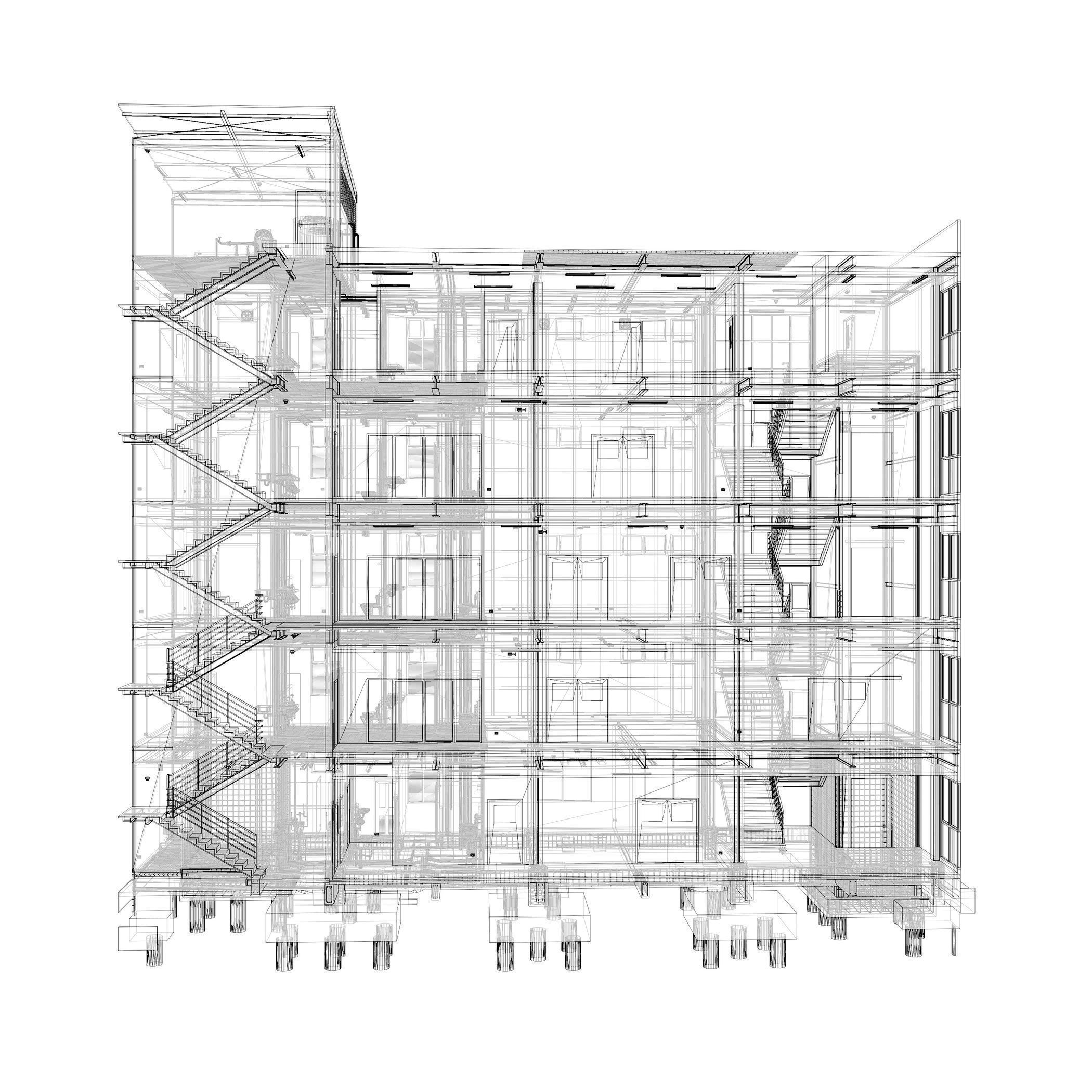Building in section cut 3D model_9
