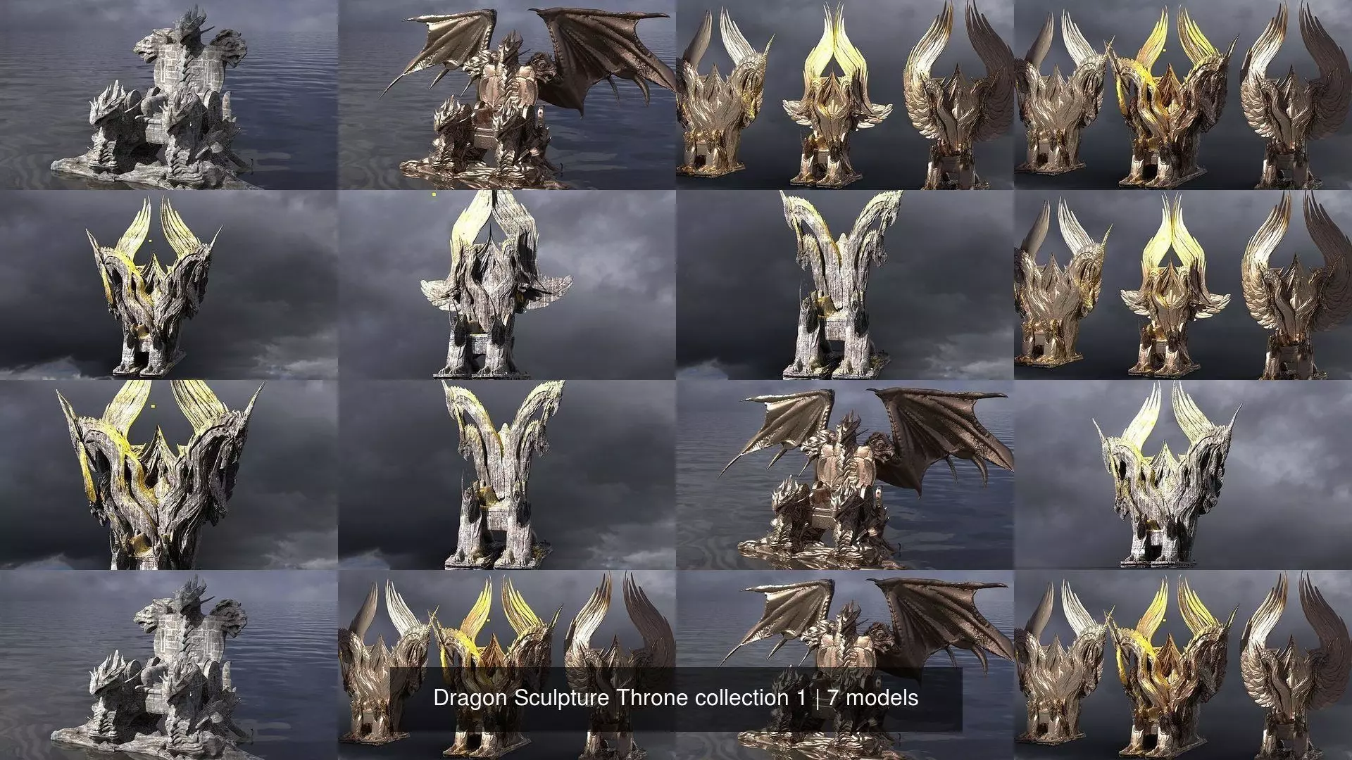 Dragon Sculpture Throne collection 1 _0