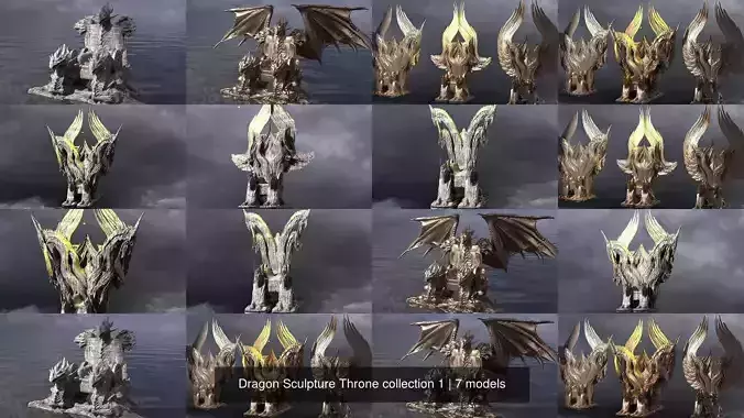 Dragon Sculpture Throne collection 1 