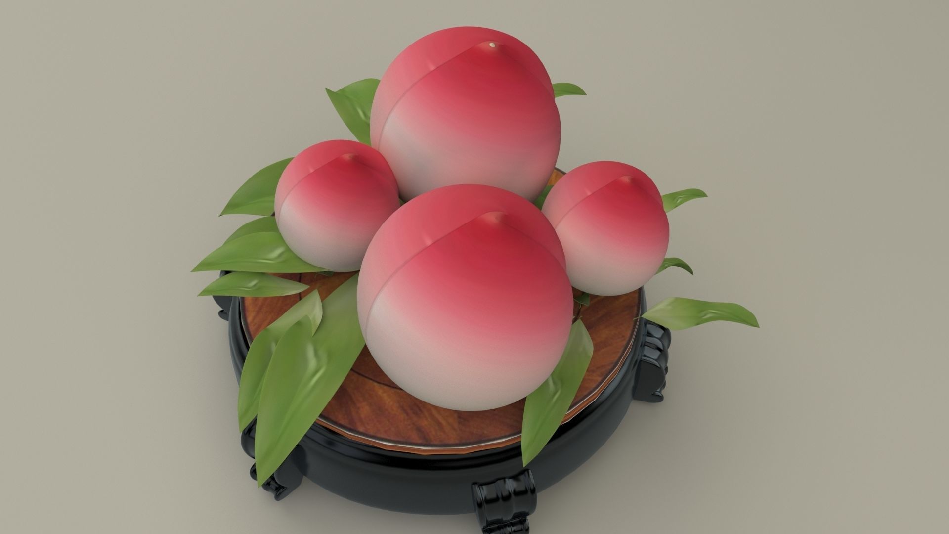 Chinese peach 3D model_1