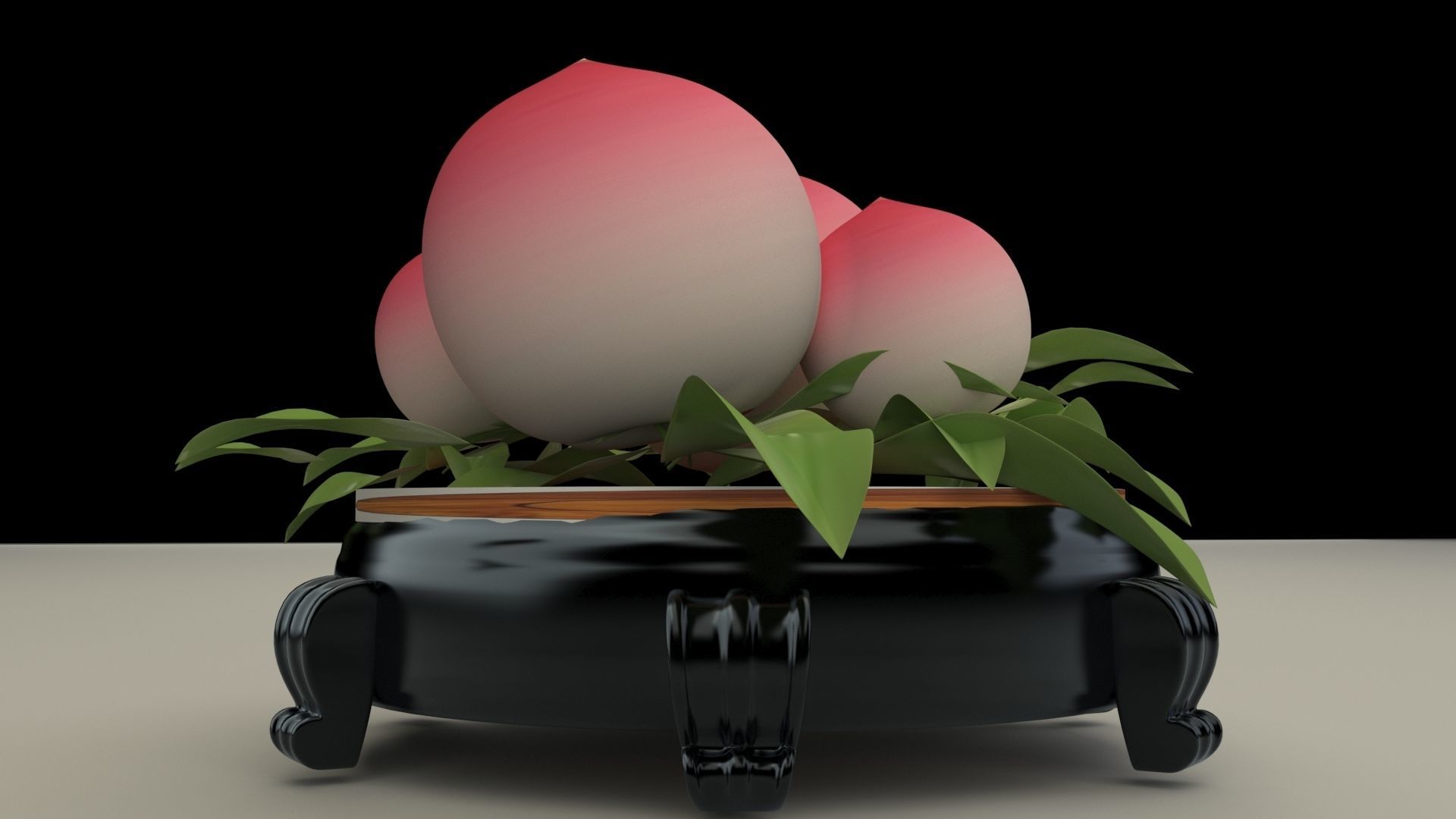 Chinese peach 3D model_4