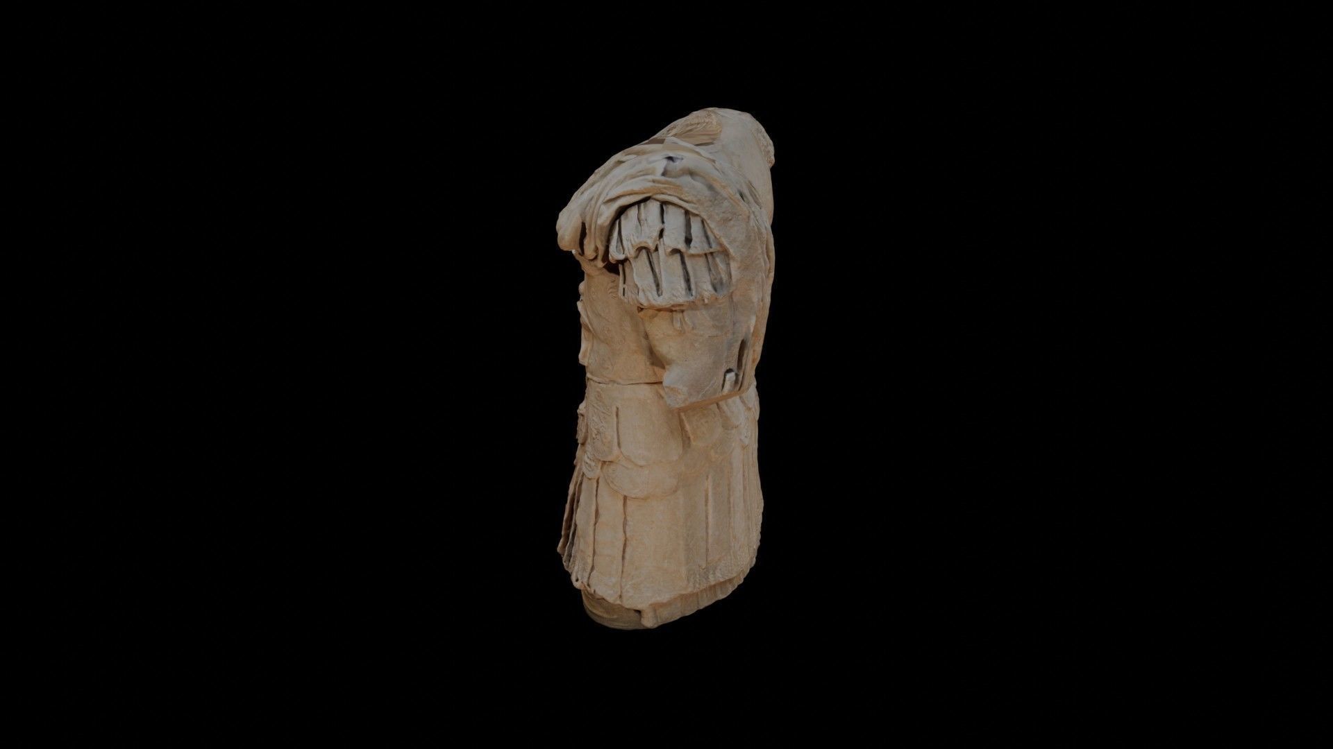 3D Scan of a Majestic Stone Greek Armor Torso 3D model_14