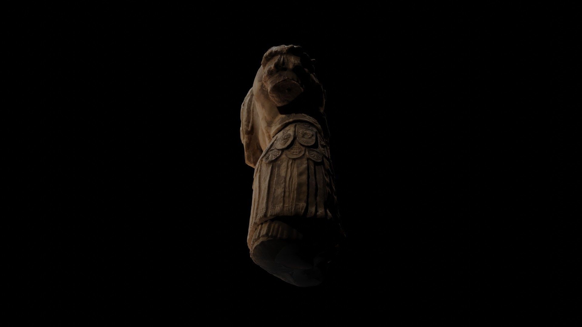 3D Scan of a Majestic Stone Greek Armor Torso 3D model_26