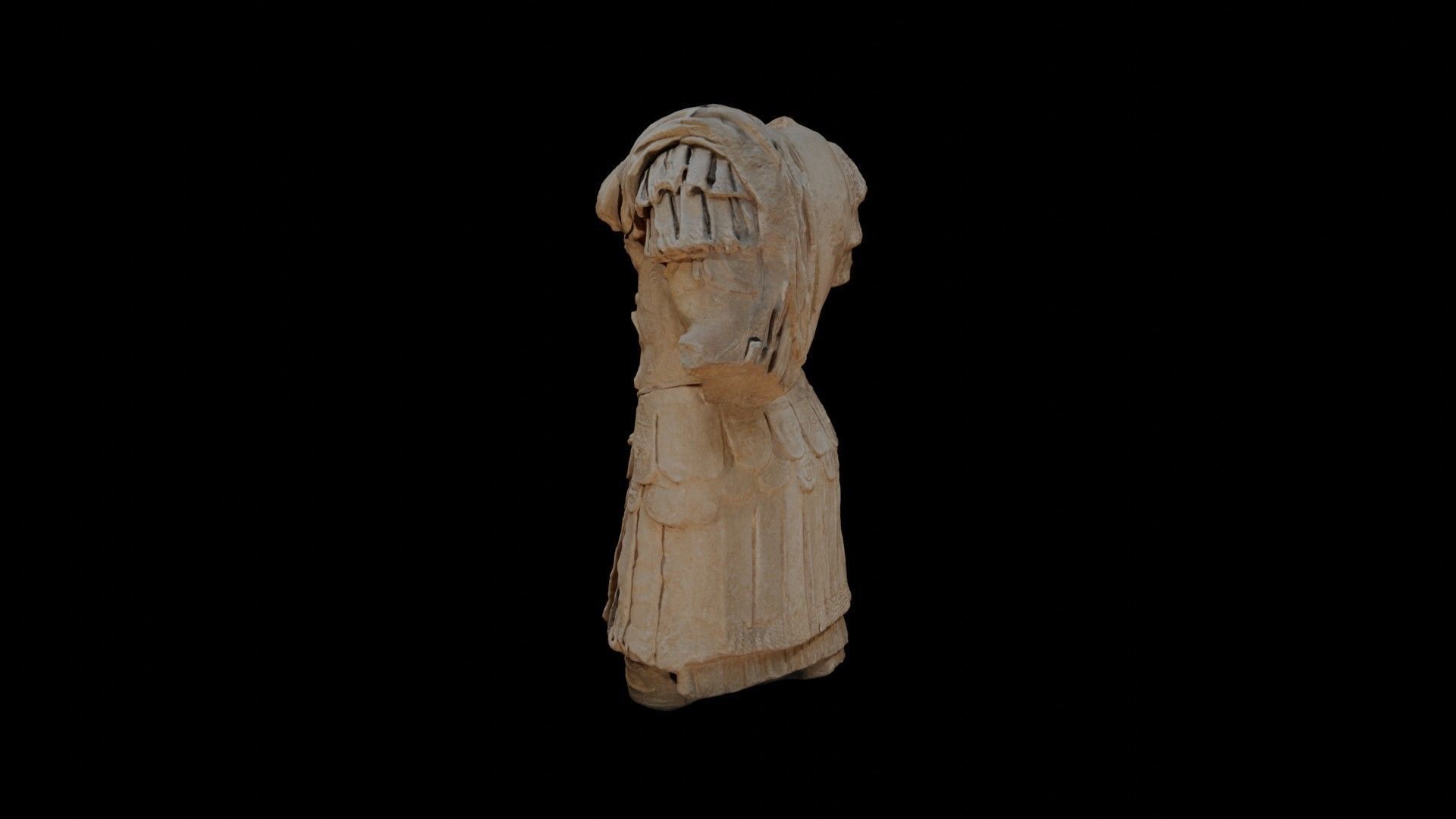 3D Scan of a Majestic Stone Greek Armor Torso 3D model_15
