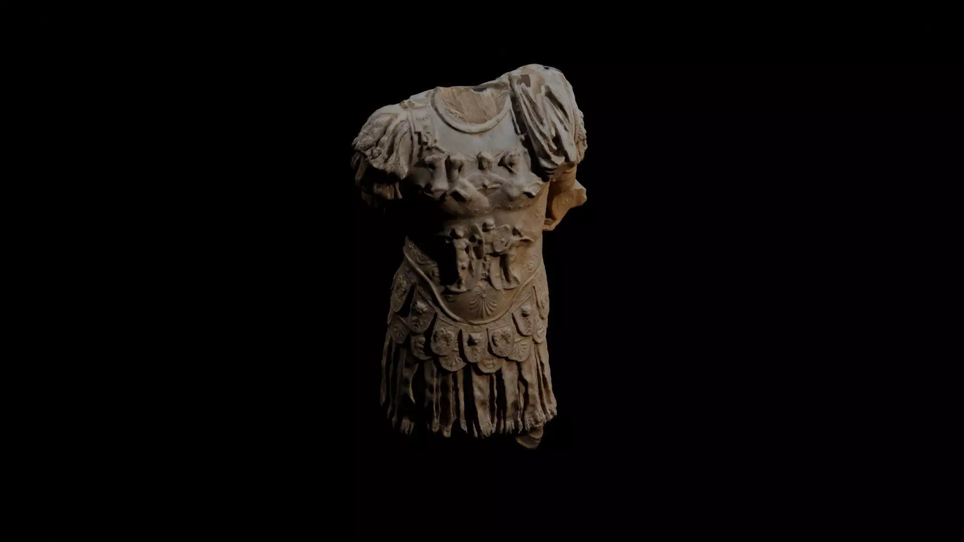 3D Scan of a Majestic Stone Greek Armor Torso 3D model_0