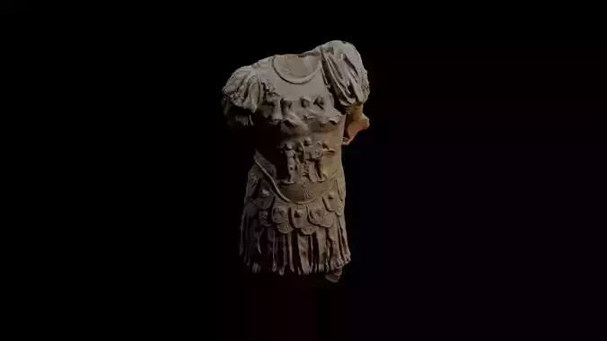 3D Scan of a Majestic Stone Greek Armor Torso
