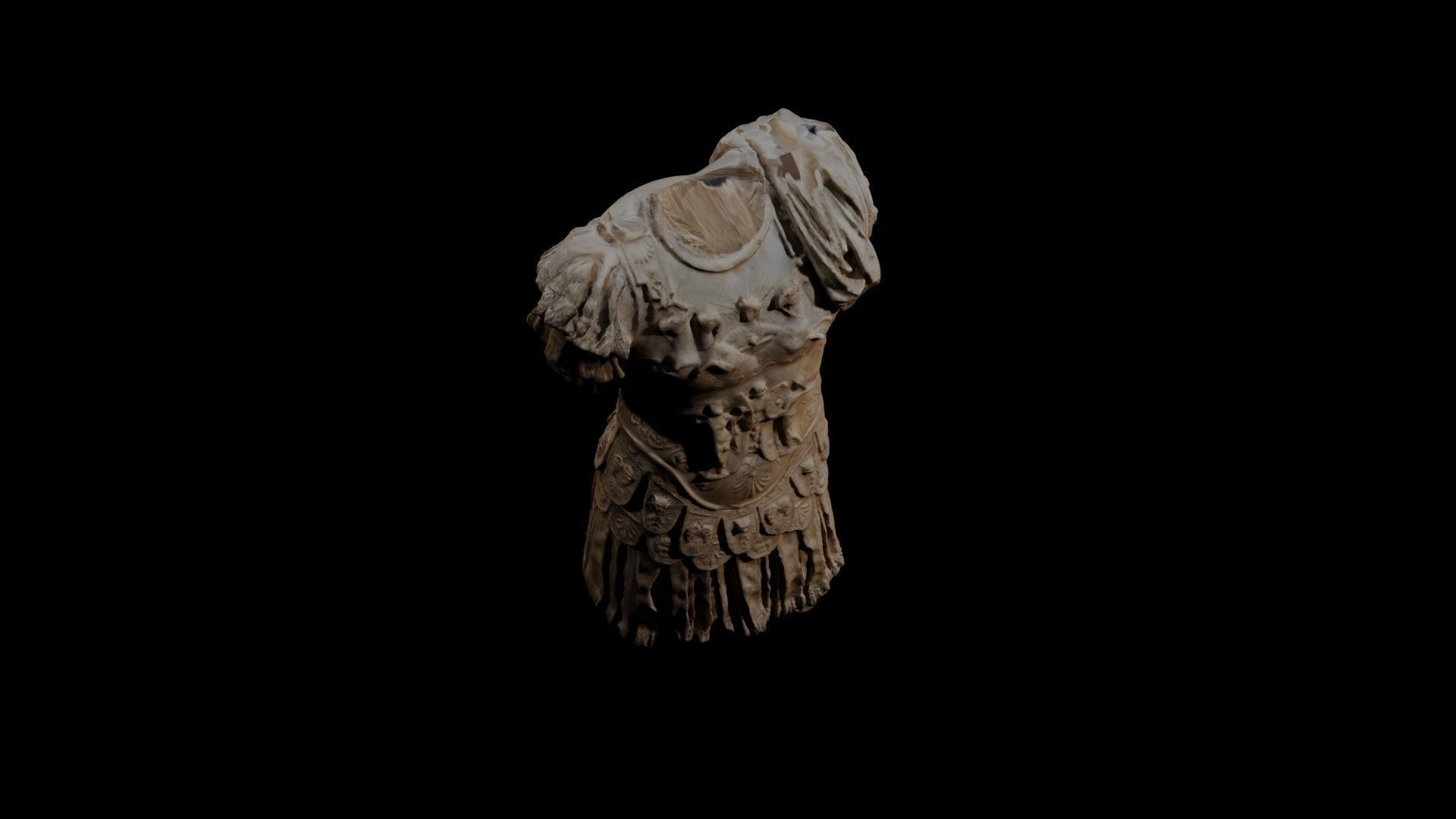 3D Scan of a Majestic Stone Greek Armor Torso 3D model_5