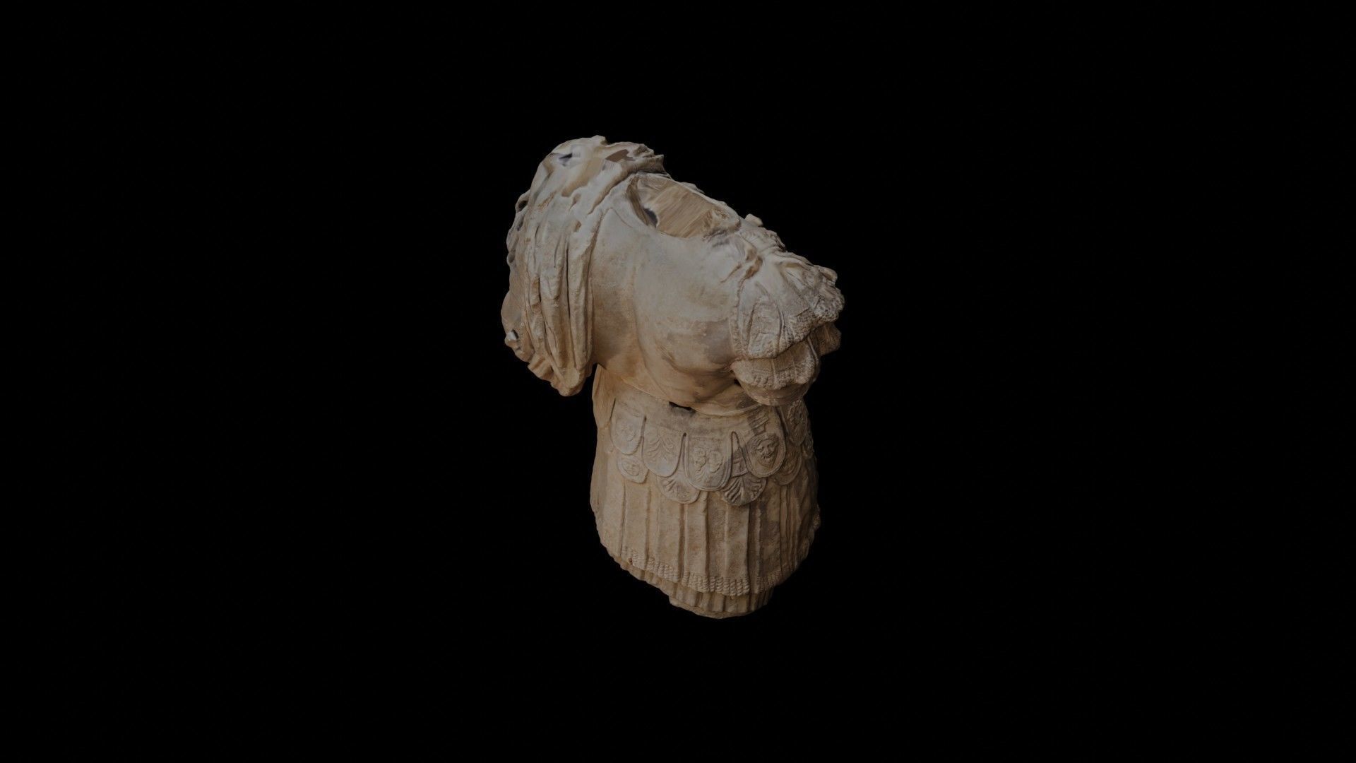 3D Scan of a Majestic Stone Greek Armor Torso 3D model_22