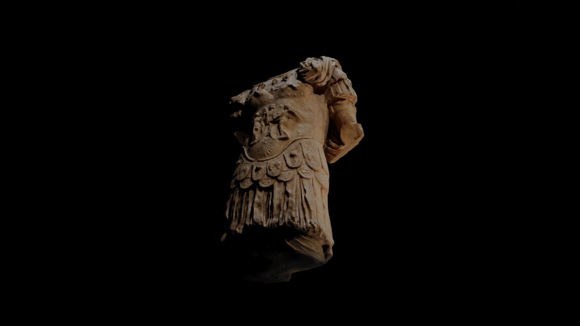 3D Scan of a Majestic Stone Greek Armor Torso 3D model_8