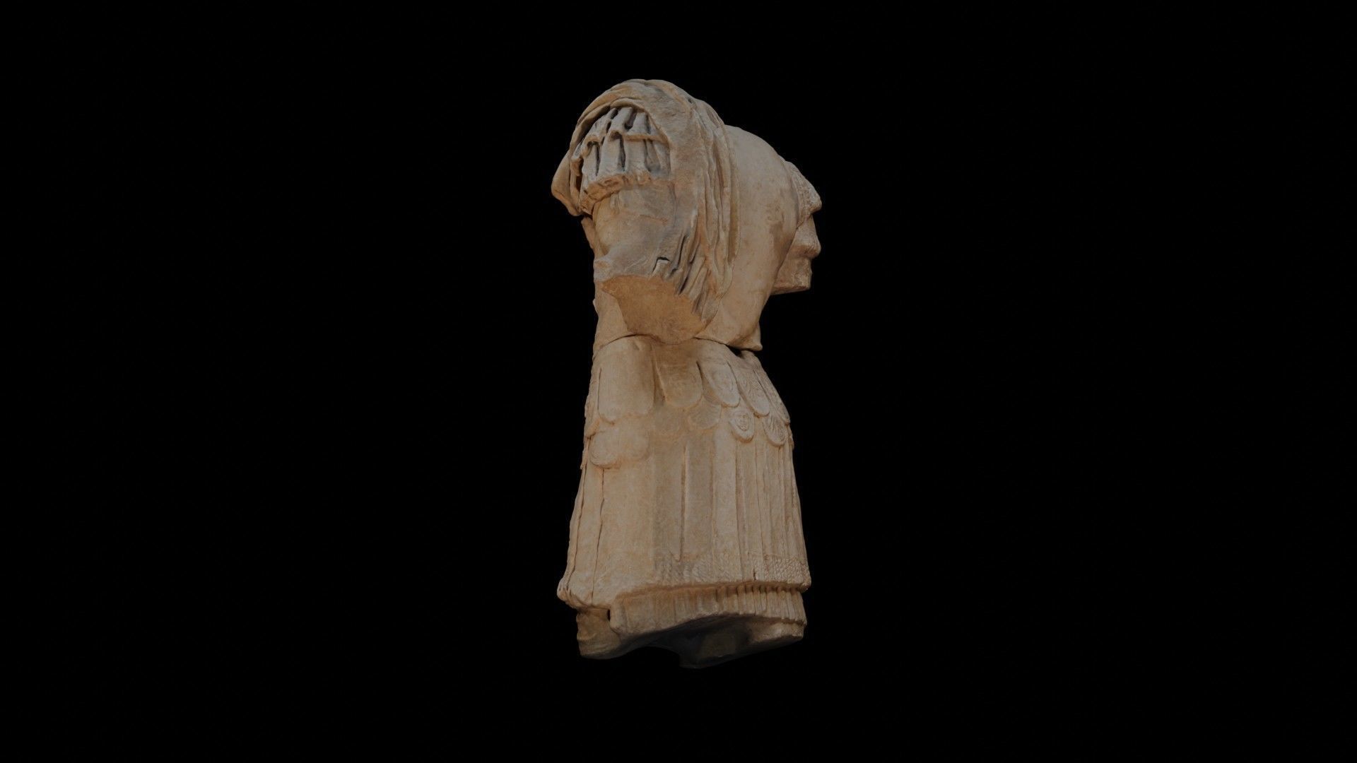 3D Scan of a Majestic Stone Greek Armor Torso 3D model_16