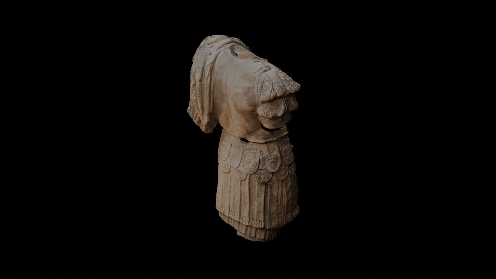 3D Scan of a Majestic Stone Greek Armor Torso 3D model_23