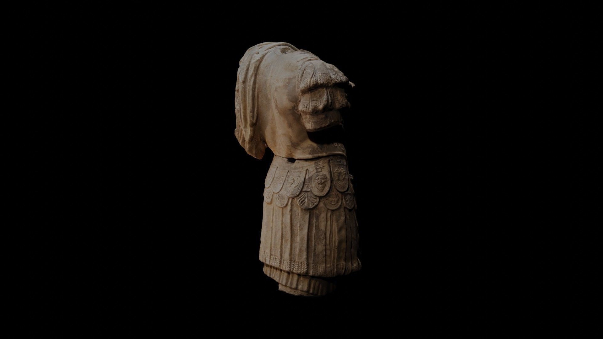 3D Scan of a Majestic Stone Greek Armor Torso 3D model_24