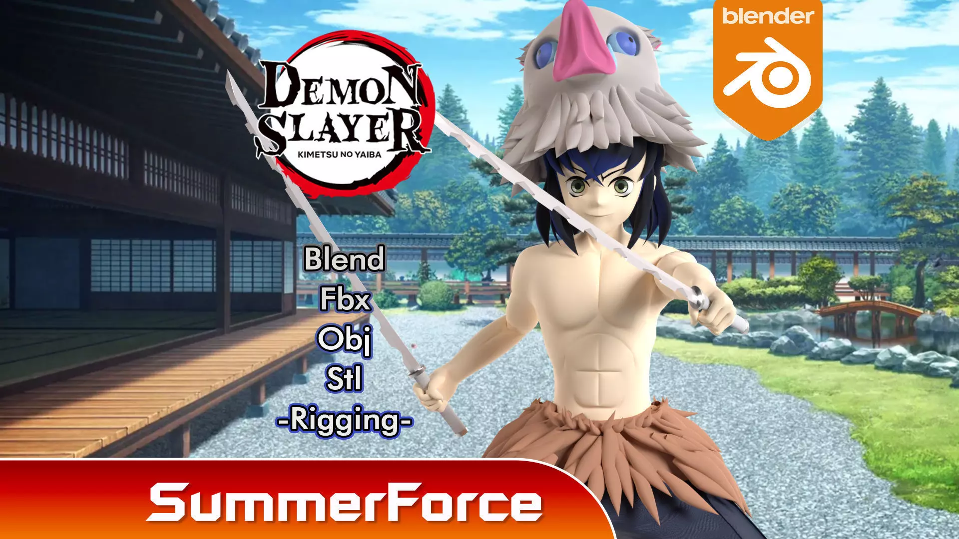 Inosuke Hashibira - Demon Slayer 3D model