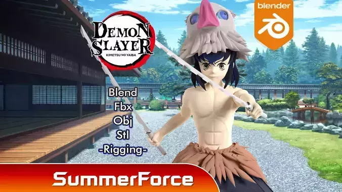 Inosuke Hashibira - Demon Slayer 3D model