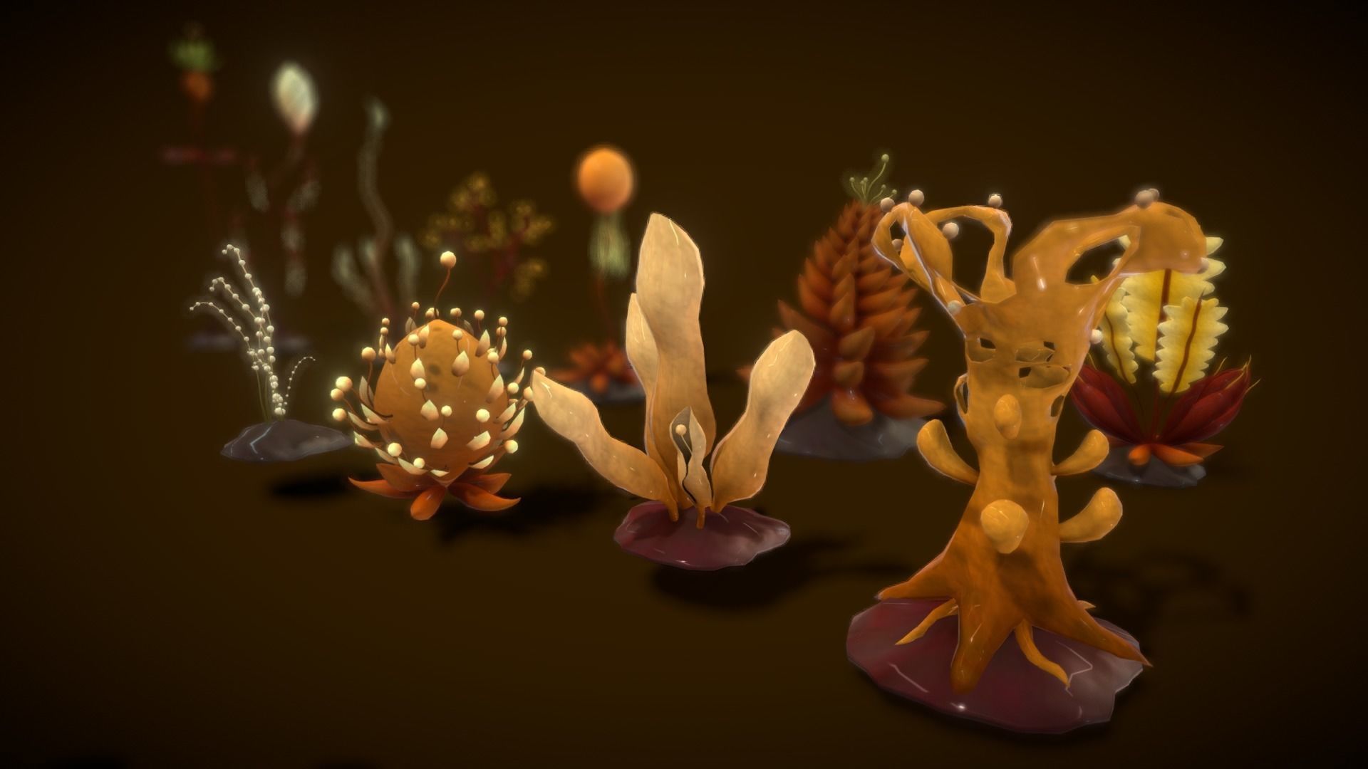 Cartoon Seaweed 6 Low-poly 3D model_19