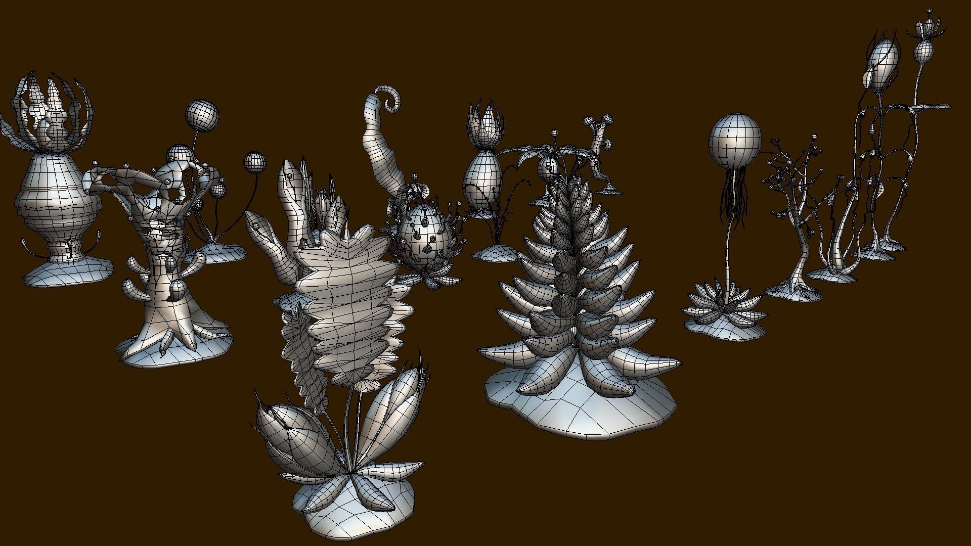 Cartoon Seaweed 6 Low-poly 3D model_21