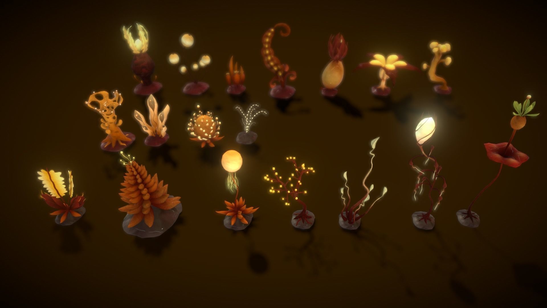 Cartoon Seaweed 6 Low-poly 3D model_12