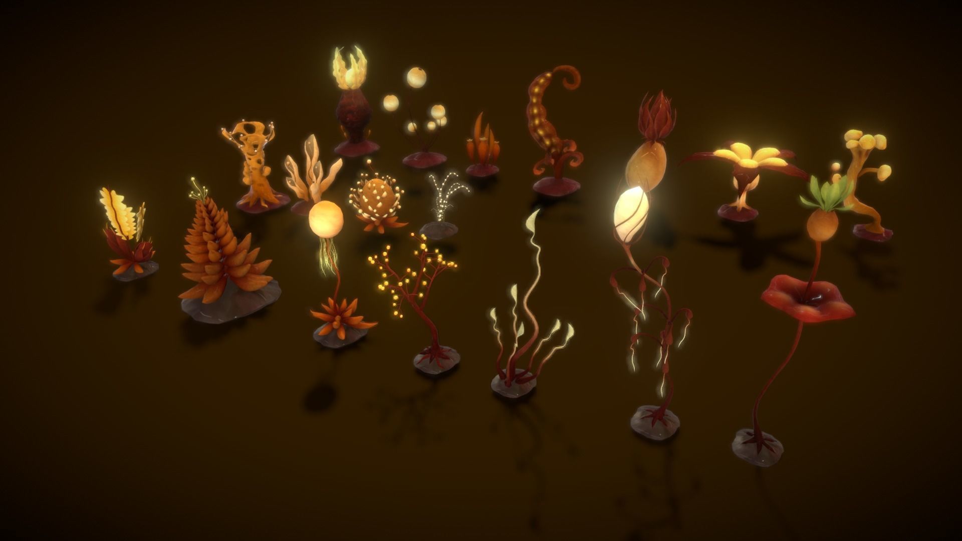 Cartoon Seaweed 6 Low-poly 3D model_1