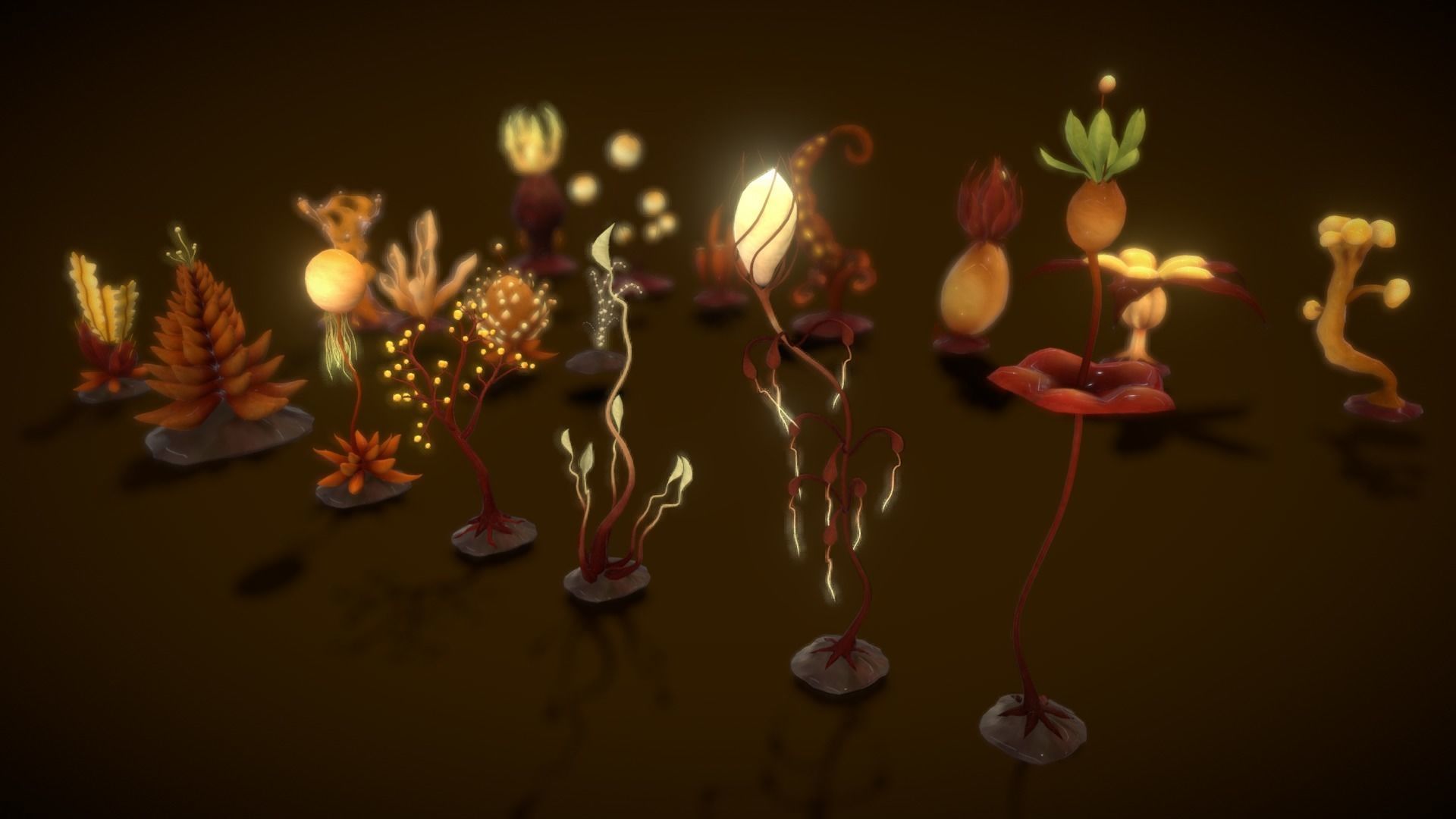 Cartoon Seaweed 6 Low-poly 3D model_17