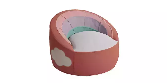 Big Cute Bean Bag Chair 3D model