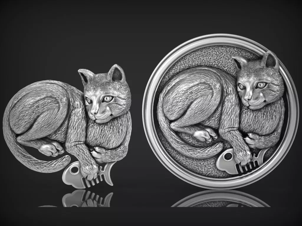 Cat Pendant 3D print model_0