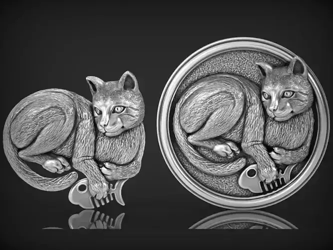 Cat Pendant 3D print model