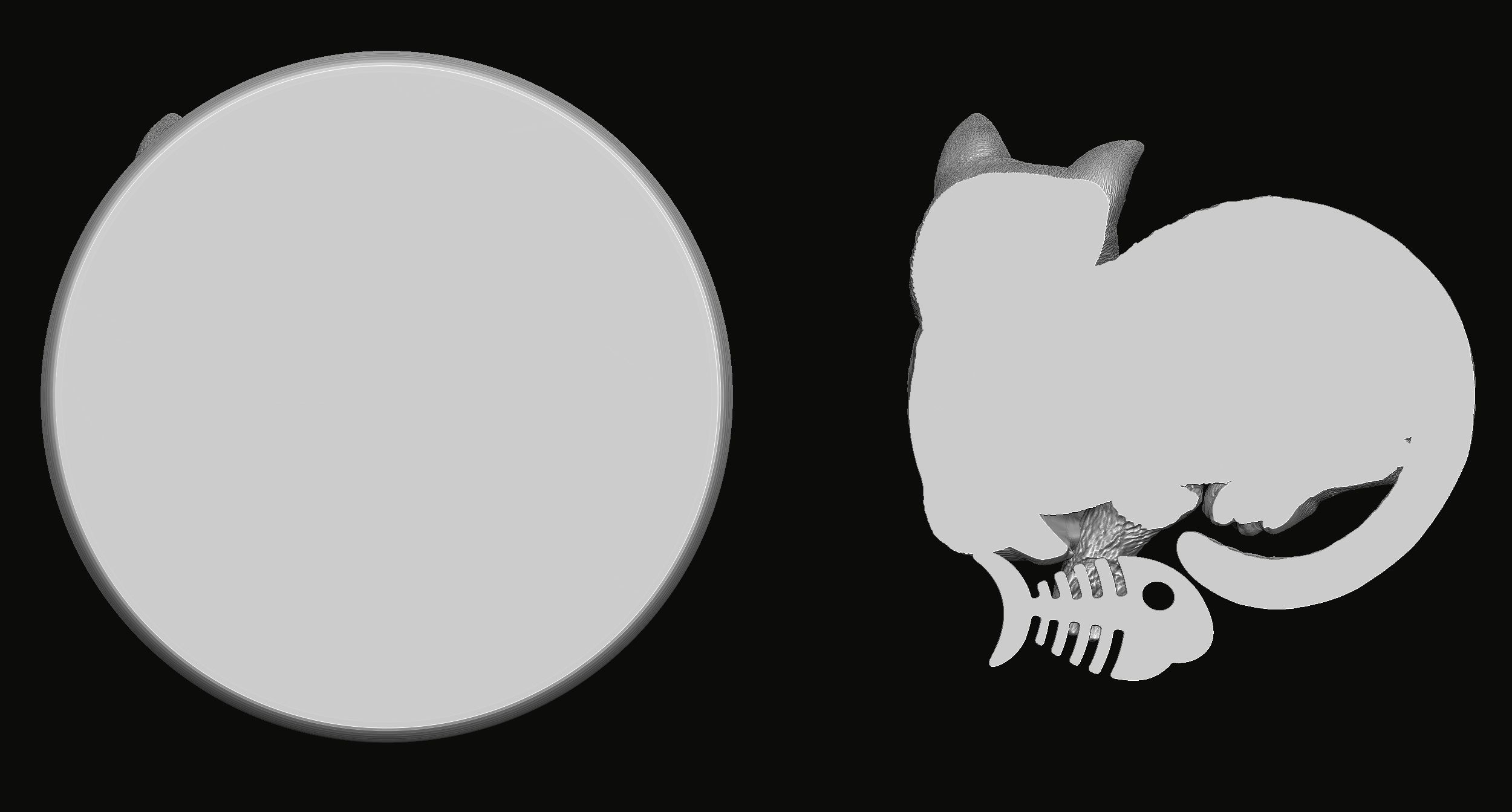 Cat Pendant 3D print model_3